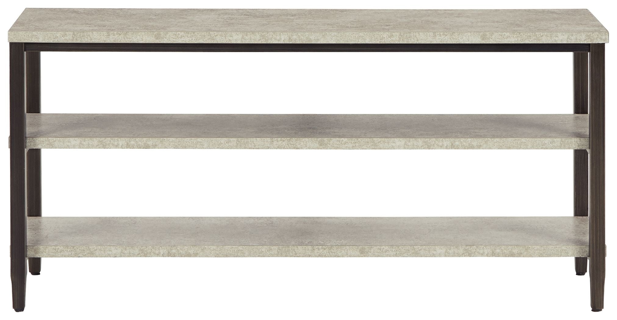 Signature Design by Ashley® Shybourne - Gray / Aged Bronze - Sofa Table | Meri Furniture