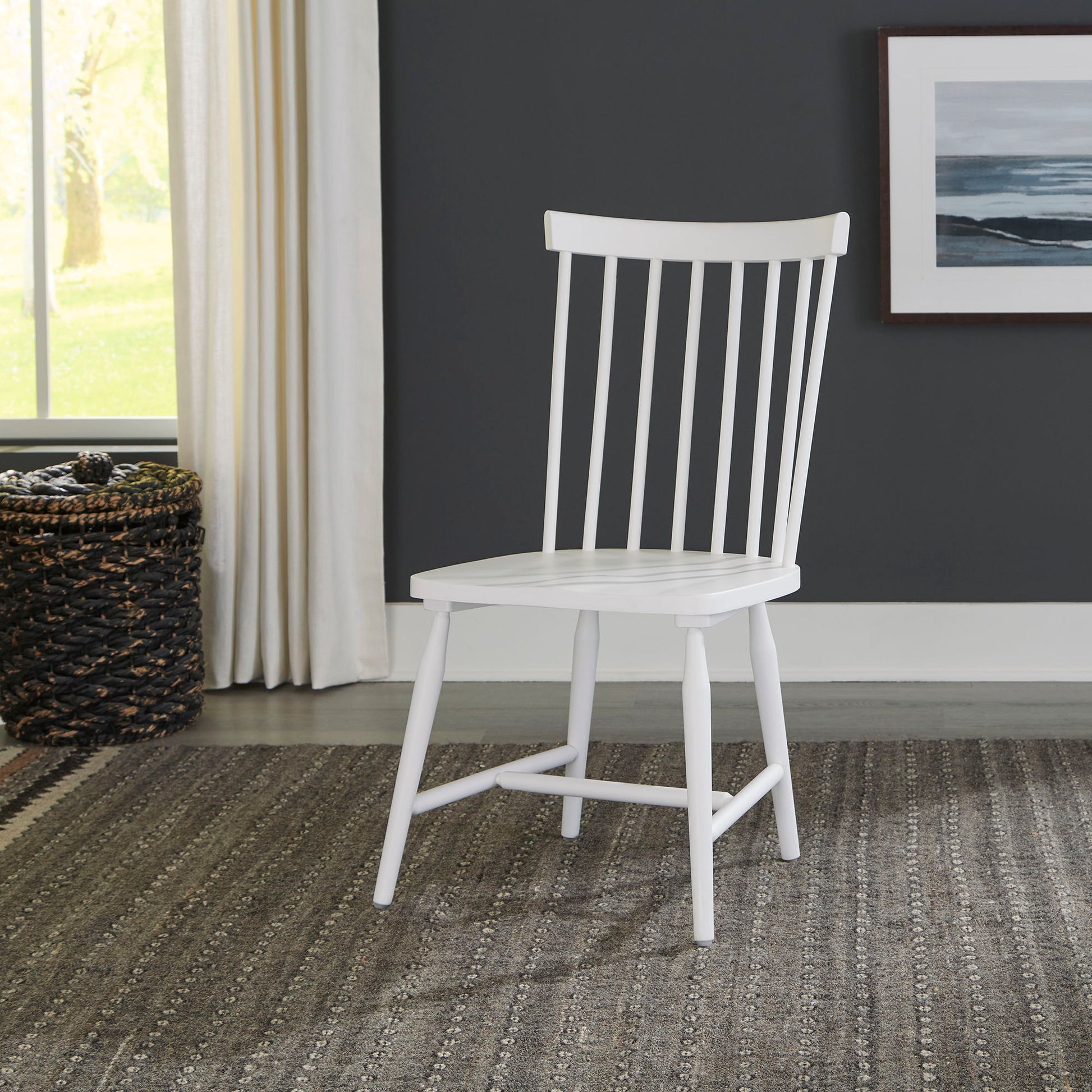 Liberty Furniture Palmetto Heights - Spindle Back Side Chair (RTA) - White | Meri Furniture