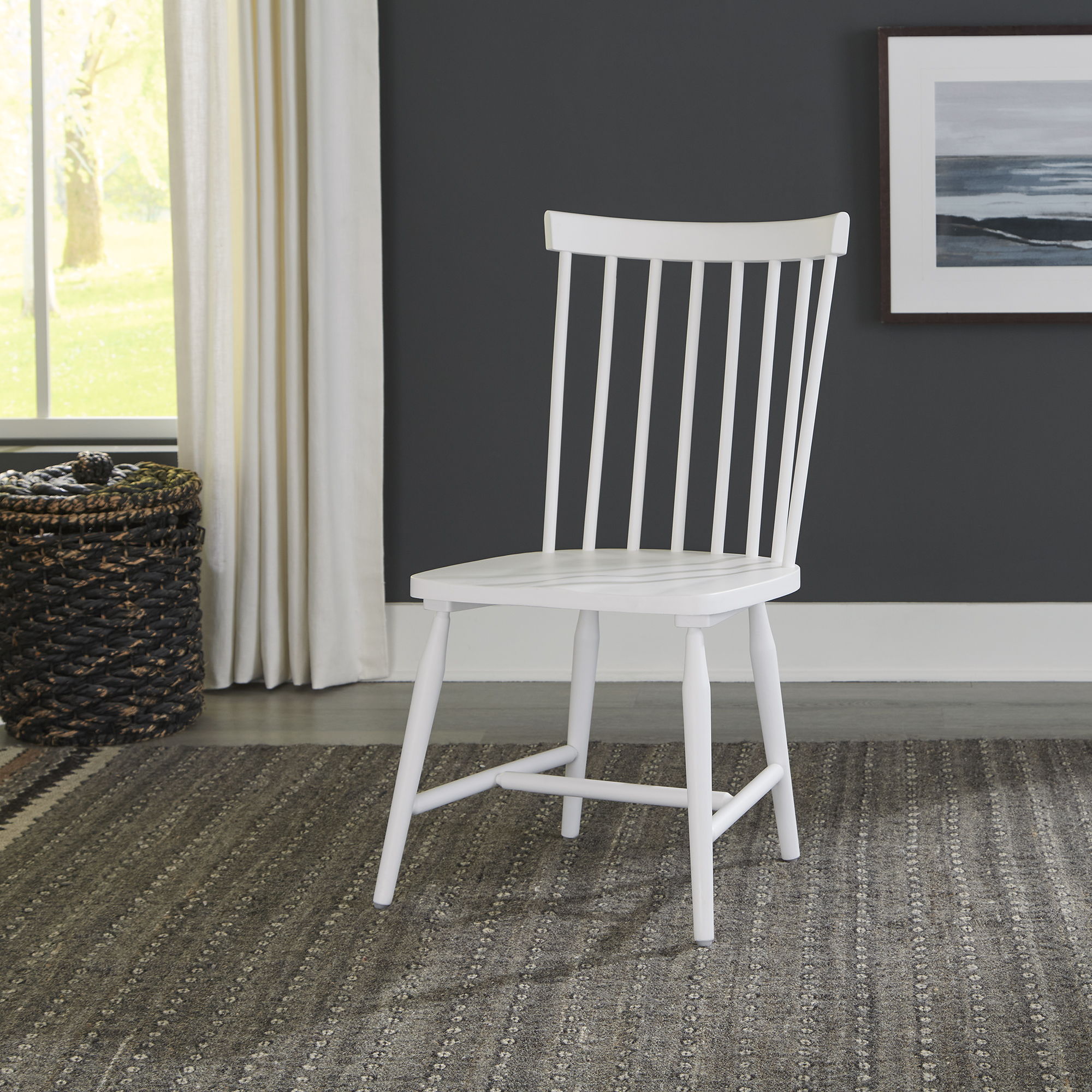 Liberty Furniture Palmetto Heights - Spindle Back Side Chair (RTA) - White | Meri Furniture