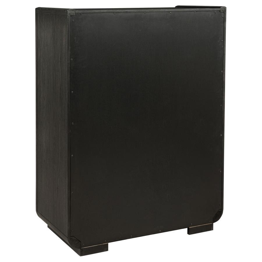 Leandro - 5-Drawer Bedroom Chest Of Drawers - Burnished Black