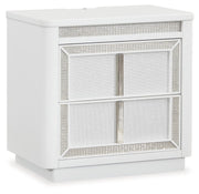 Signature Design by Ashley® Chalanna - White - Two Drawer Night Stand | Meri Furniture