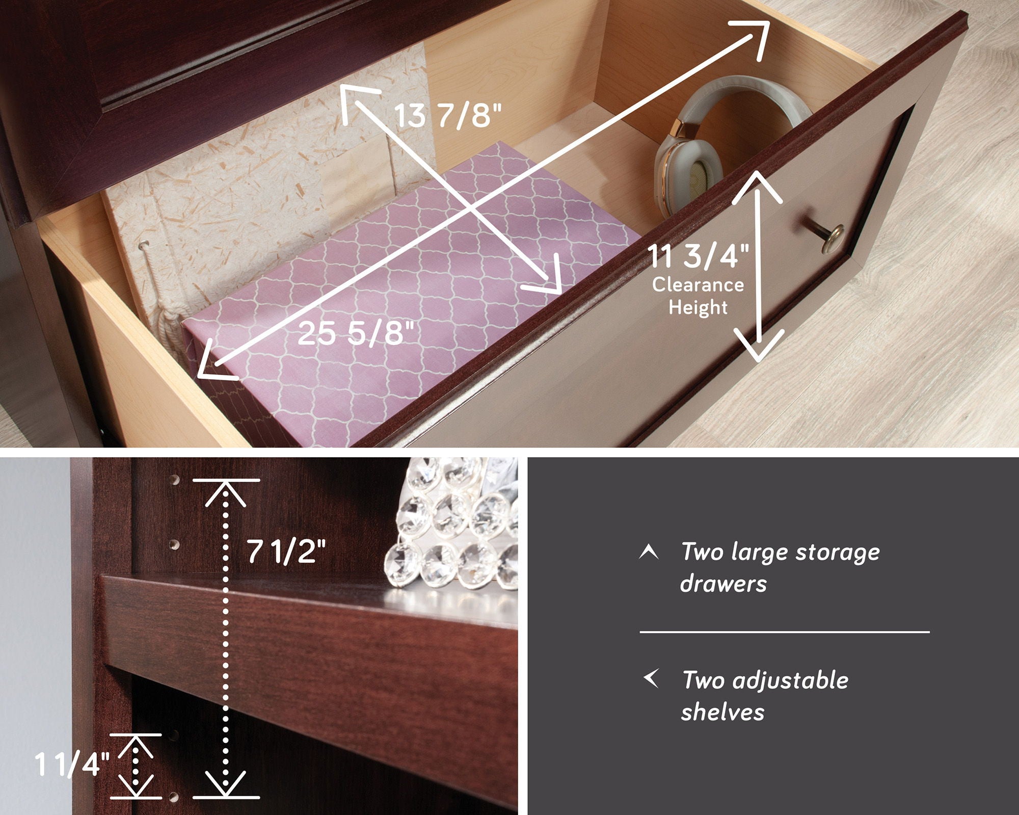 Bookcase with Drawers in Select Cherry