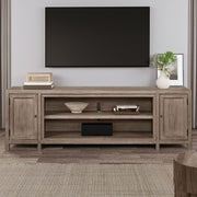 Fireplace TV Console - 82" Console With Fire FTS - Light Brown