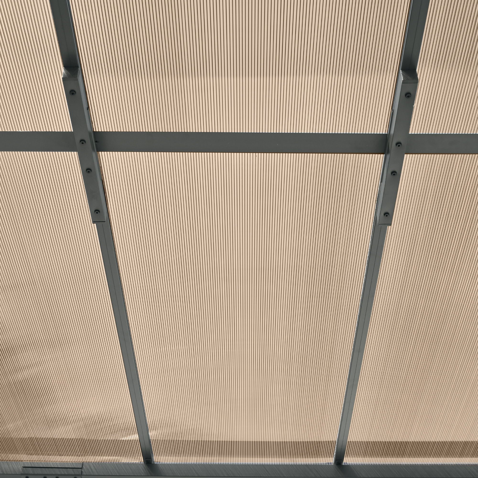 Outdoor Wall Mounted Gazebo With Sloped Roof Design, Uv Protection, And Durable Iron Frame - Gray