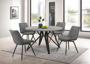 Coaster Fine Furniture Neil - 5 Piece Round Dining Table Set Concrete - Gunmetal | Meri Furniture