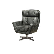 ACME Asotin - Accent Chair - Vintage Black Top Grain Leather | Meri Furniture