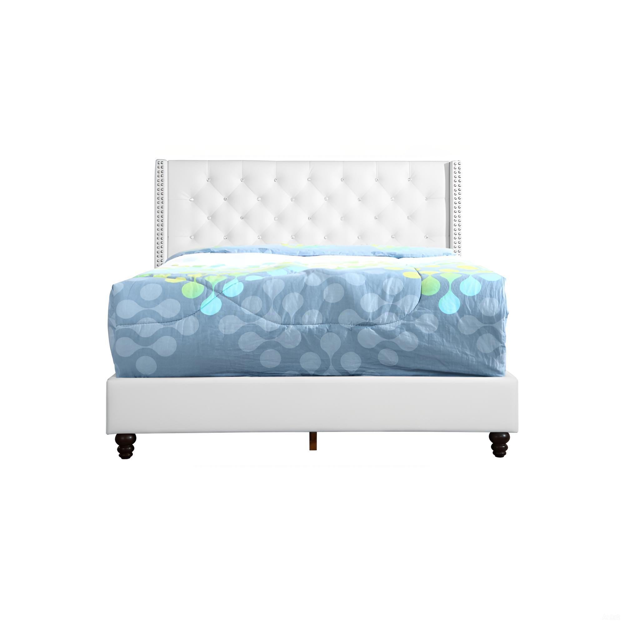 Upholstered Nailhead Trim Chic Bed