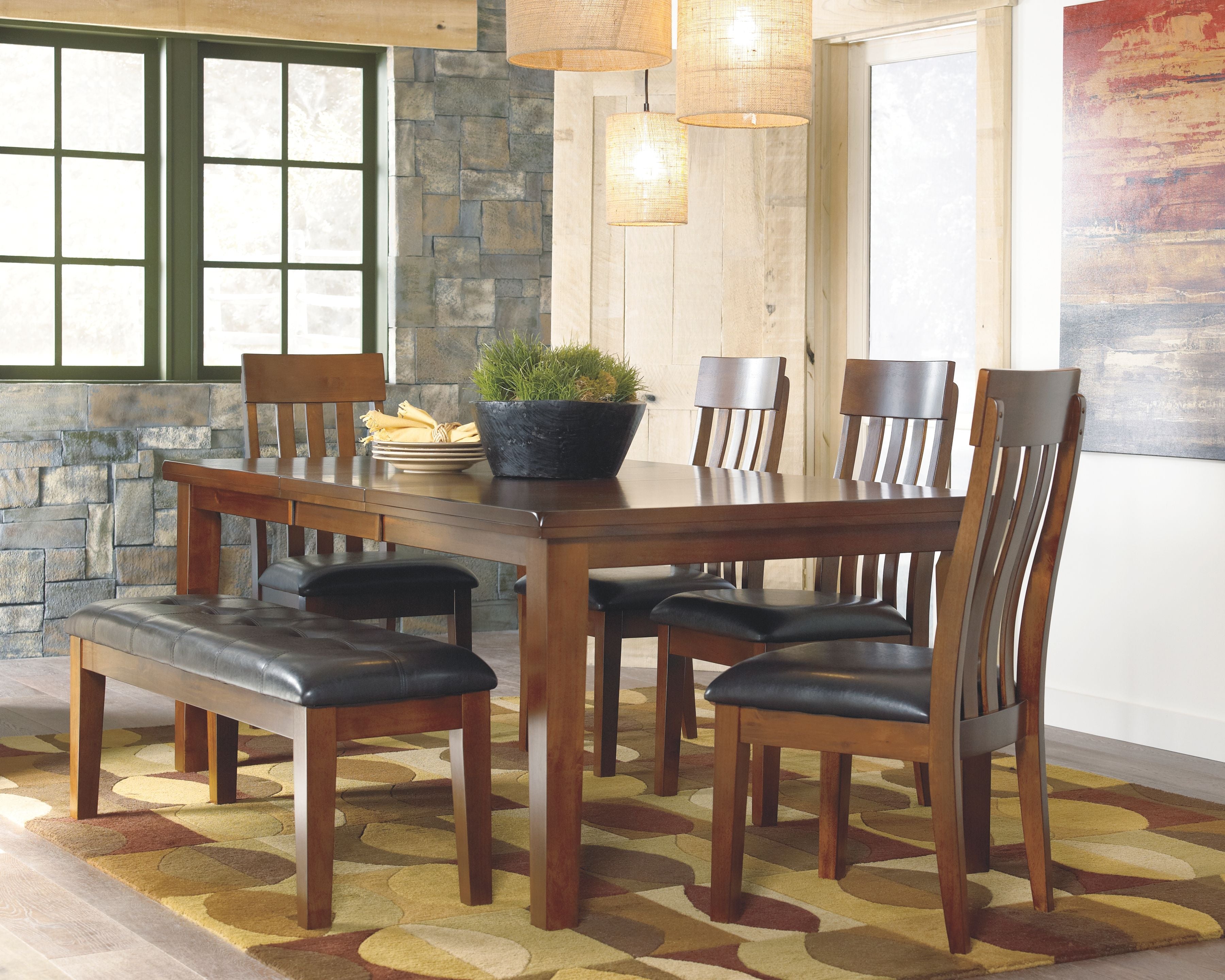 Signature Design by Ashley® Ralene - Medium Brown - Large Uph Dining Room Bench | Meri Furniture