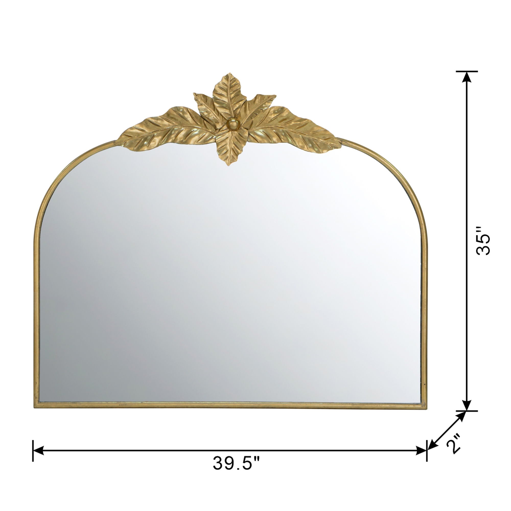 Arched Wall Mirror With Metal Frame, Wall Mirror For Living Room