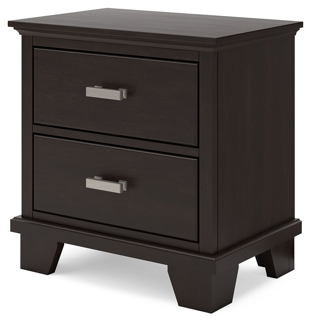Signature Design by Ashley® Covetown - Dark Brown - Two Drawer Night Stand | Meri Furniture