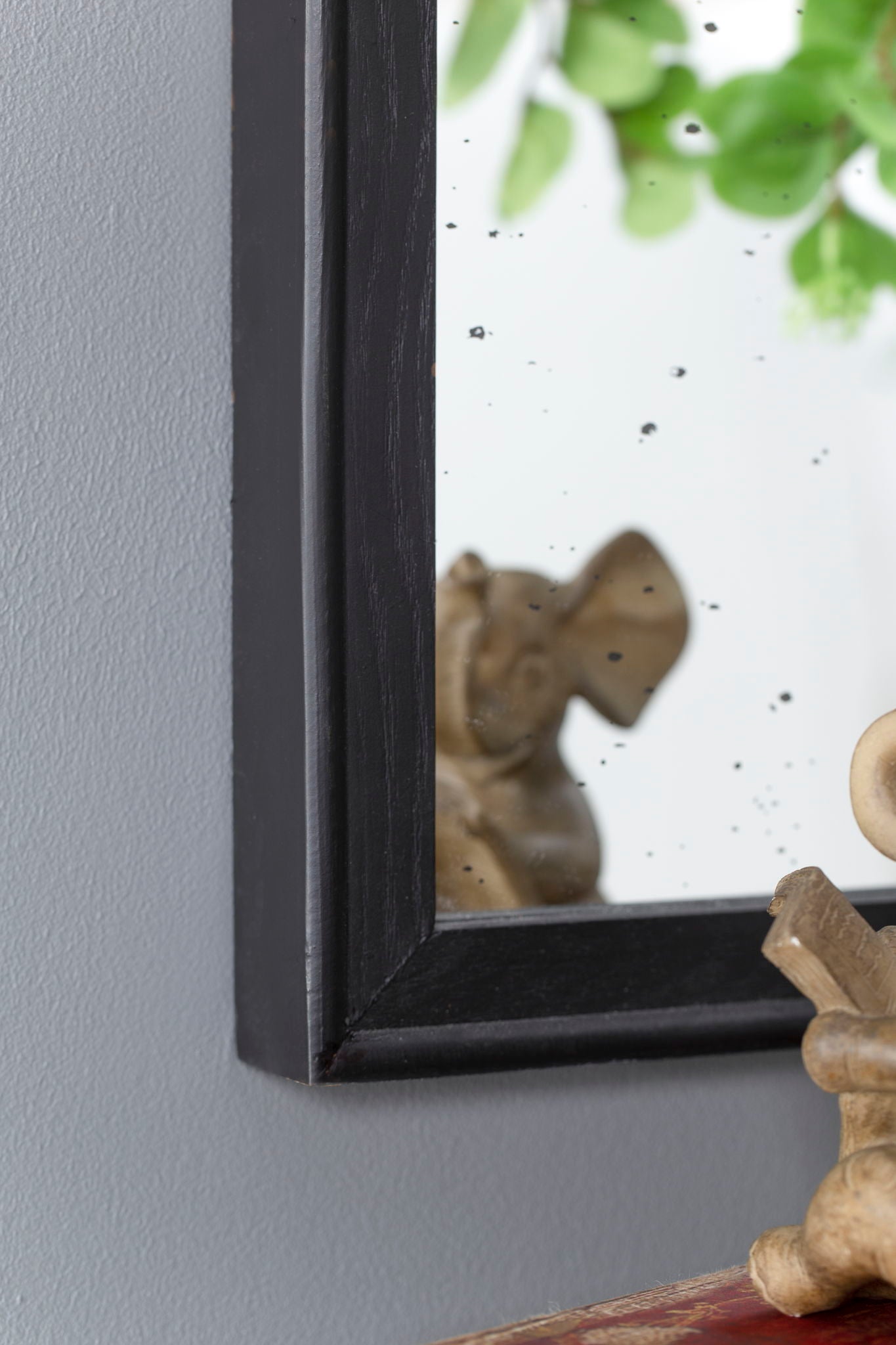 Hand Carved Rose Antique Mirror Frame, Wood Arch Mirror Wall Decor For Living Room