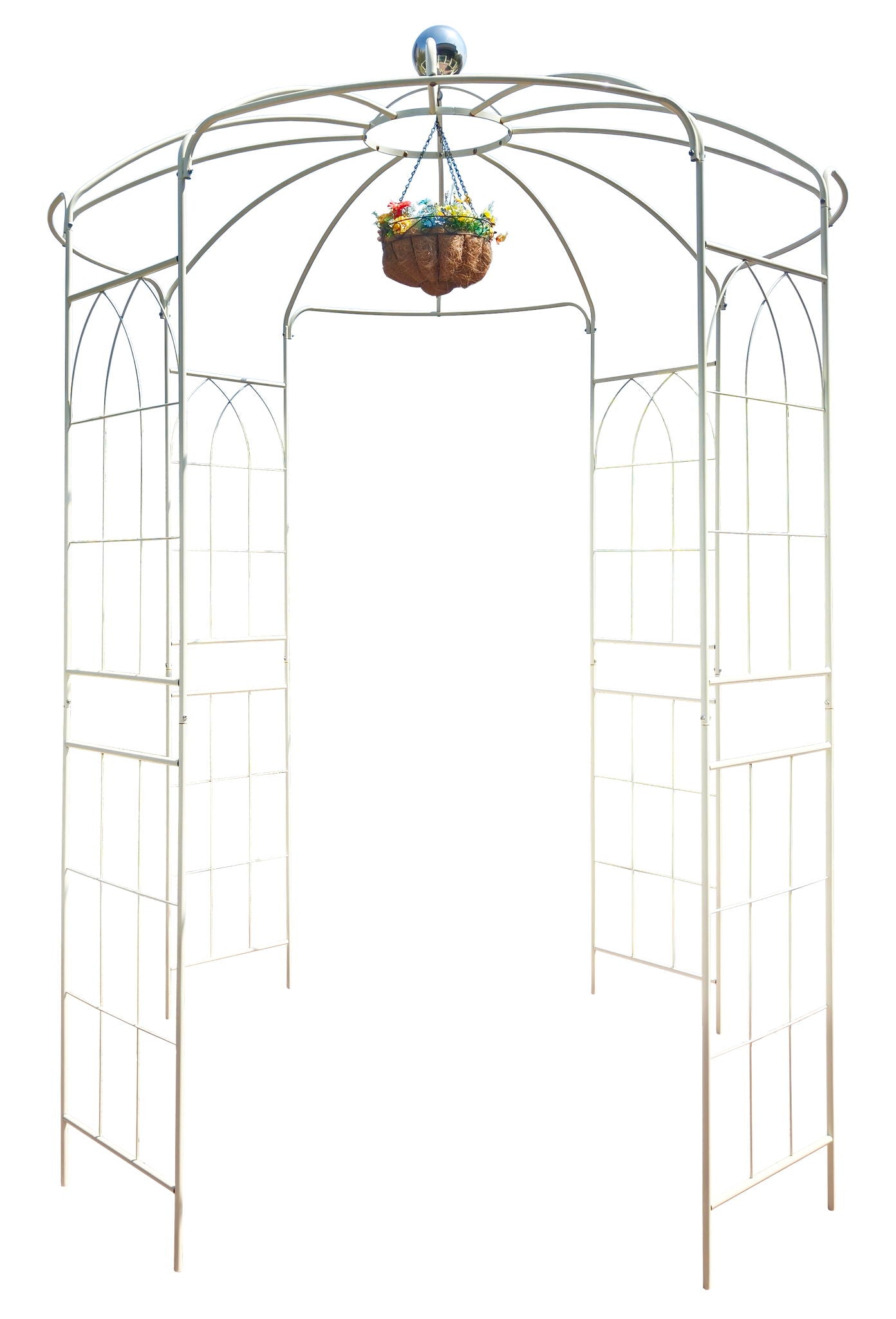 Metal Garden Arch Iron Garden Arbors Gazebo Dia High Birdcage Shape Pergola Pavilion For Wedding Ceremony