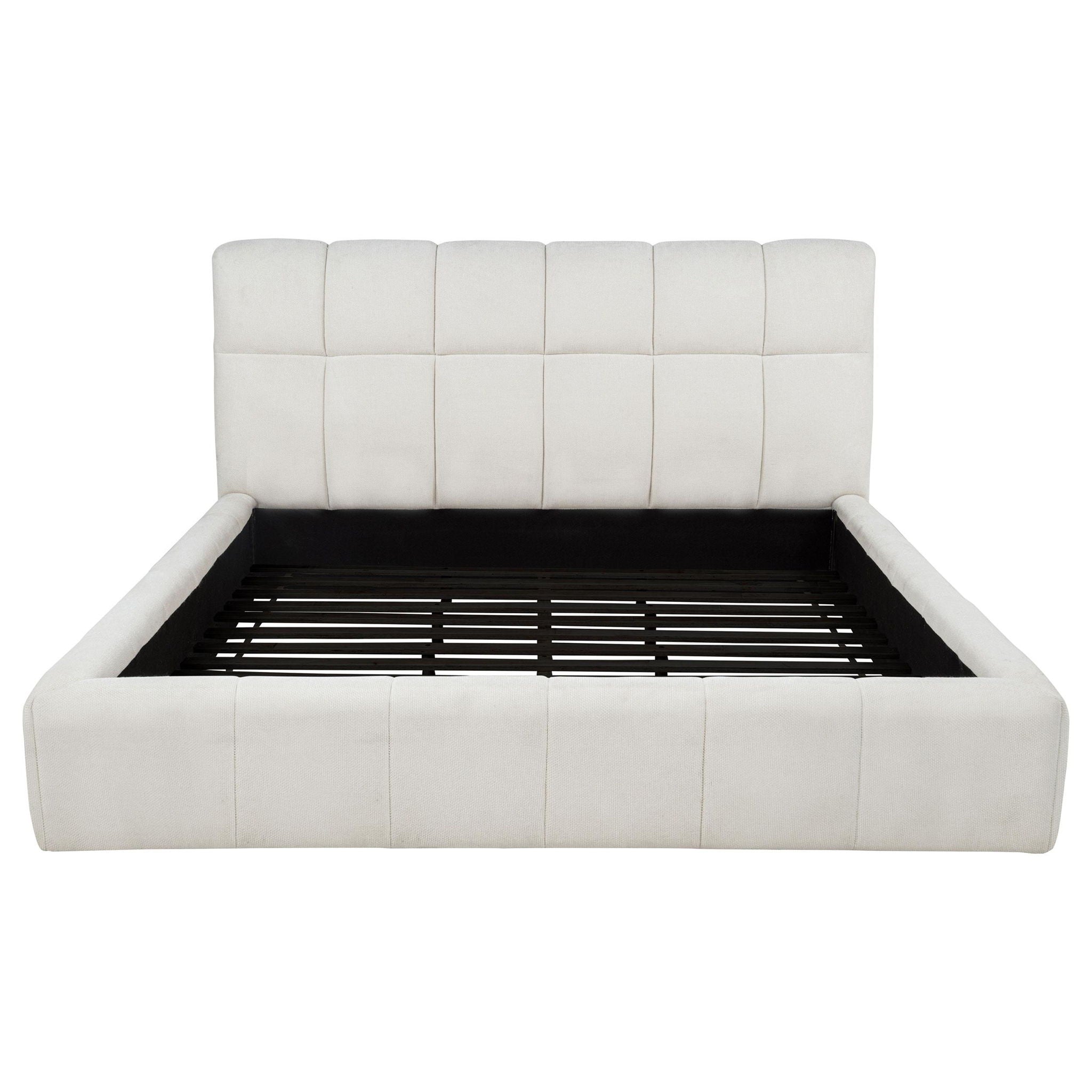 Nollet 48-inch Upholstered Eastern King Platform Bed Cream