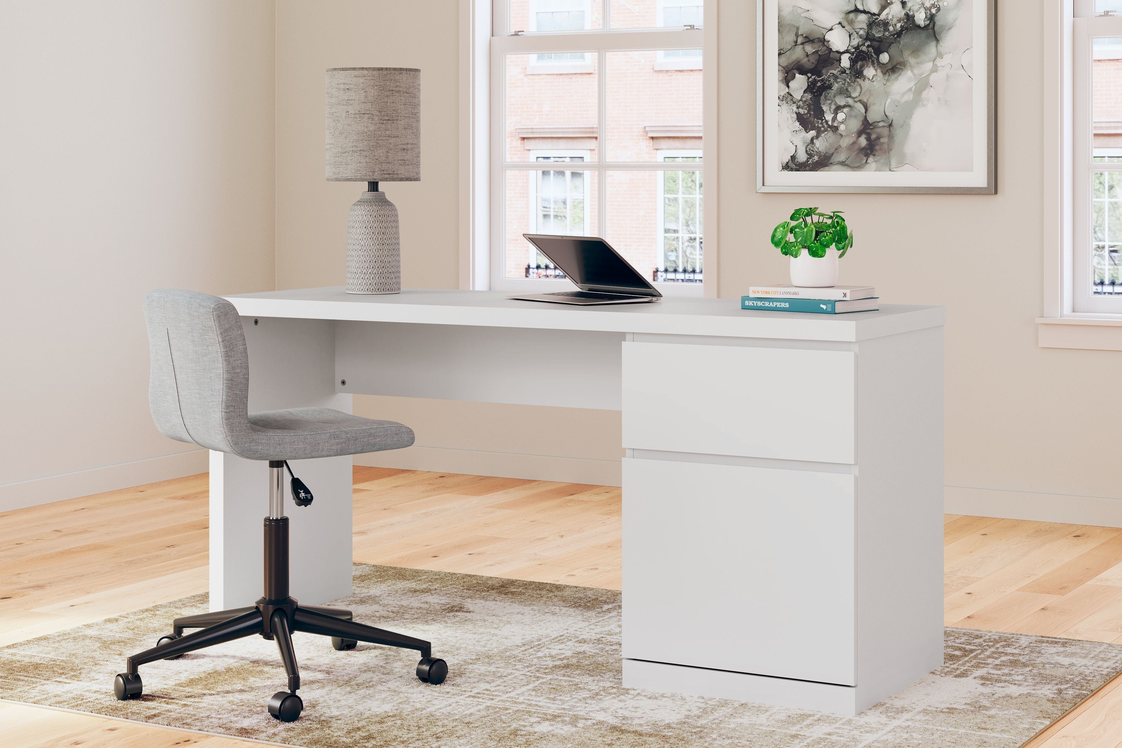 Signature Design by Ashley® Onita - White - Home Office Desk | Meri Furniture