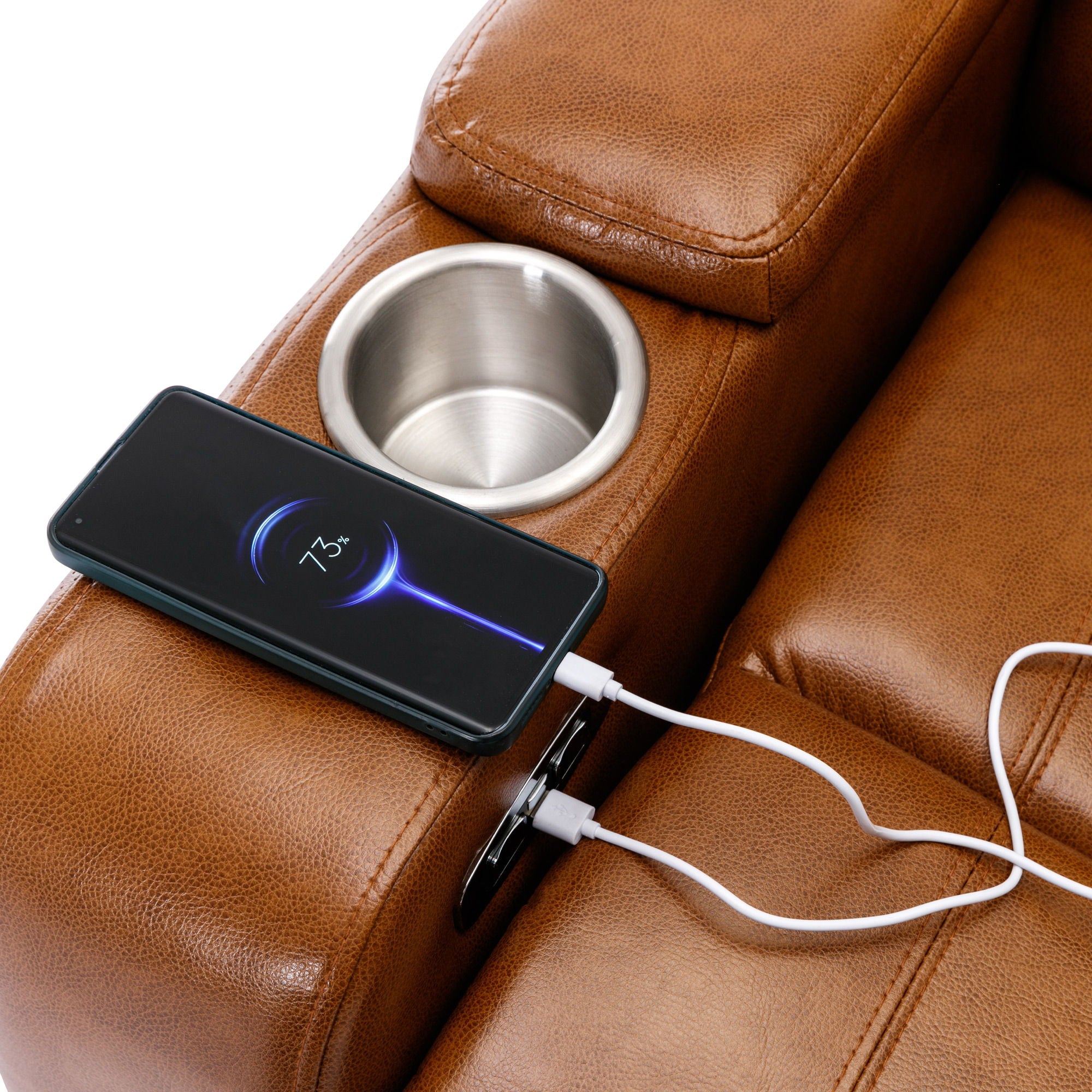 Power Motion Recliner Electric Power Recliner With USB Charging Port, Hidden Arm Storage, Convenient Cup Holder And Bluetooth Speaker