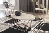 Ashley Furniture Tarica - White / Metallic - Occasional Table Set (Set of 3) | Meri Furniture