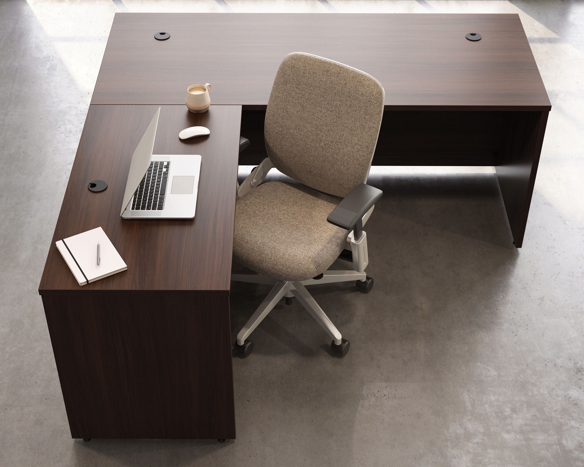 42" Commercial Desk Return in Noble Elm