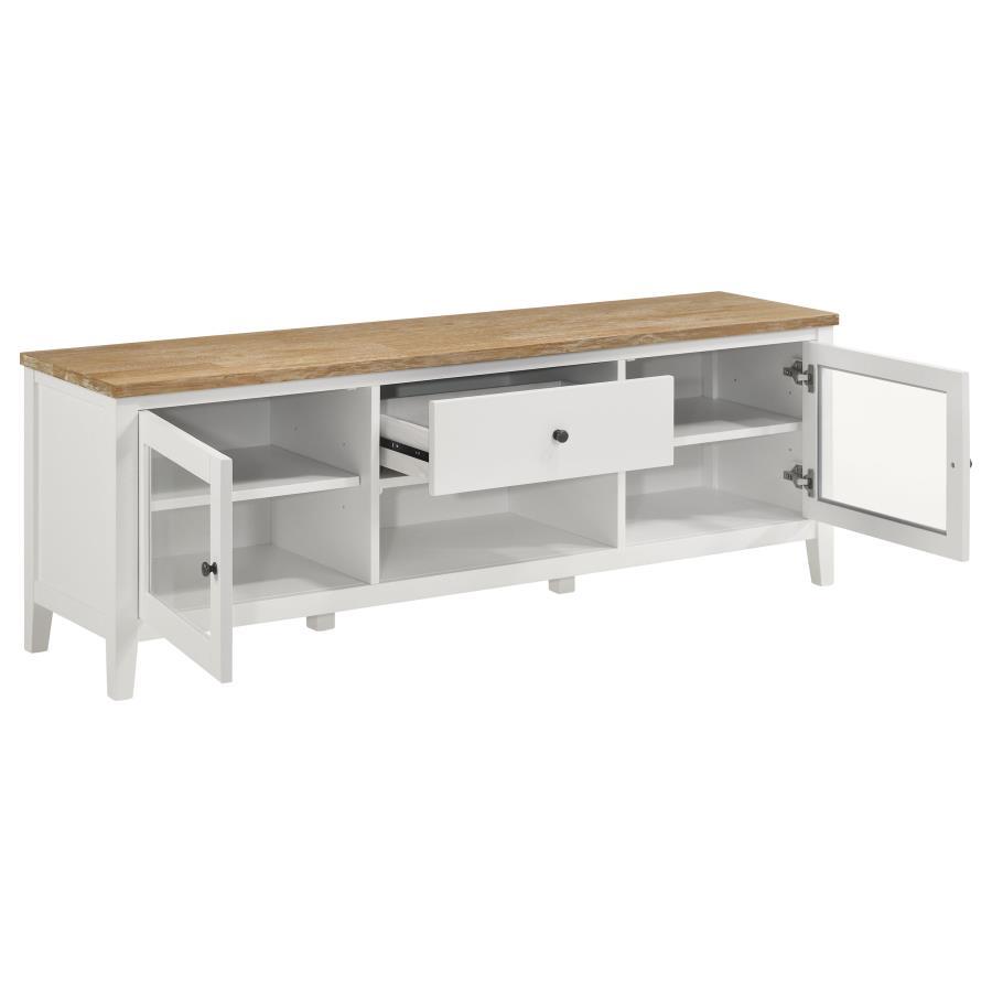 Coaster Fine Furniture Hollis - 2 Door Wood TV Stand With Drawer - Brown And White | Meri Furniture