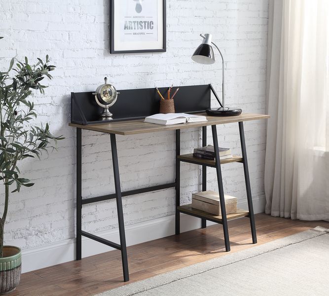 ACME Garima - Writing Desk - Rustic Oak & Black Finish | Meri Furniture