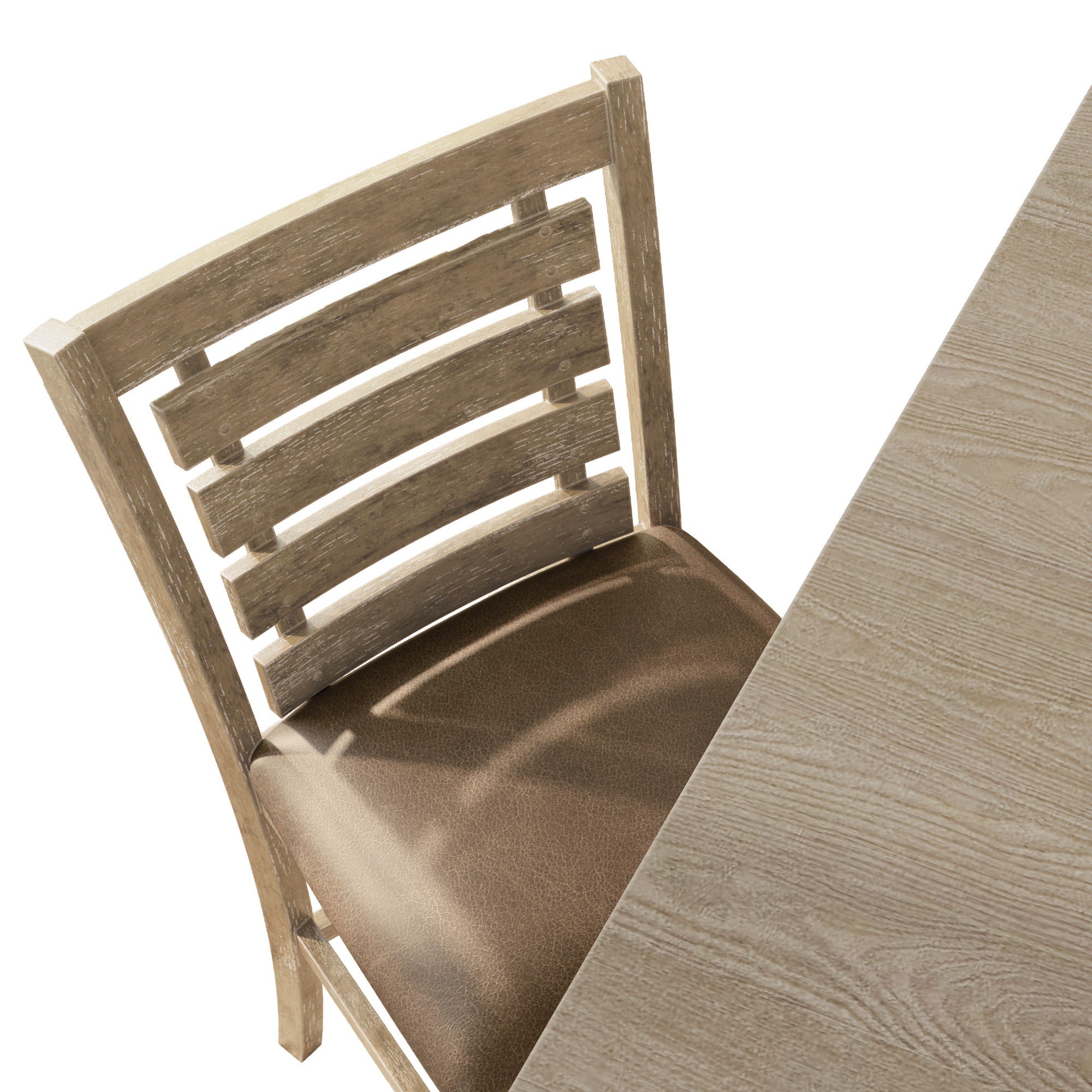 Dining Counter Height Chairs Modern Farmhouse Rustic Look Distressed Design Ladderback Solid Wood (Set of 2) - Grayish Brown