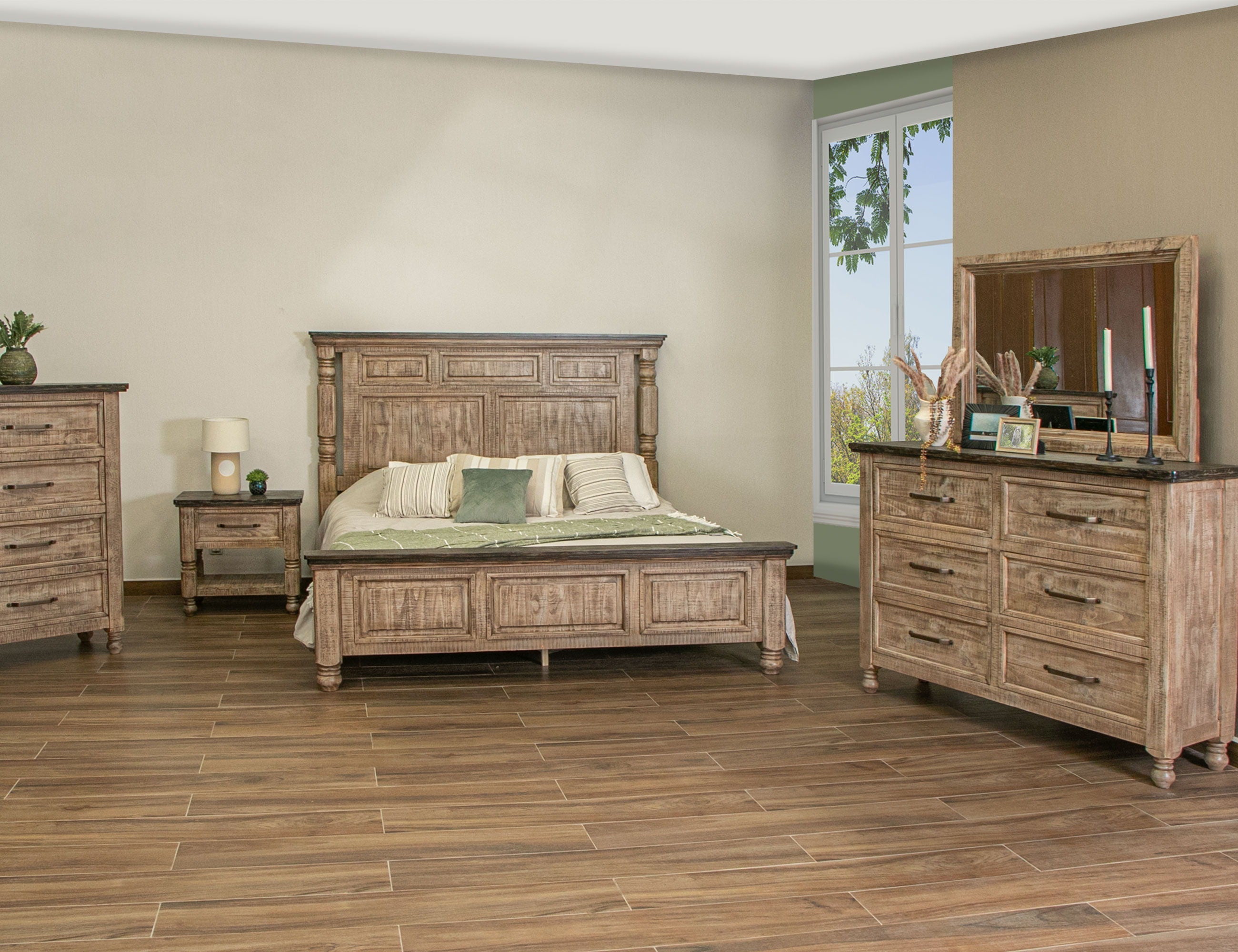 International Furniture Direct Natural Stone - Dresser - Taupe Brown | Meri Furniture