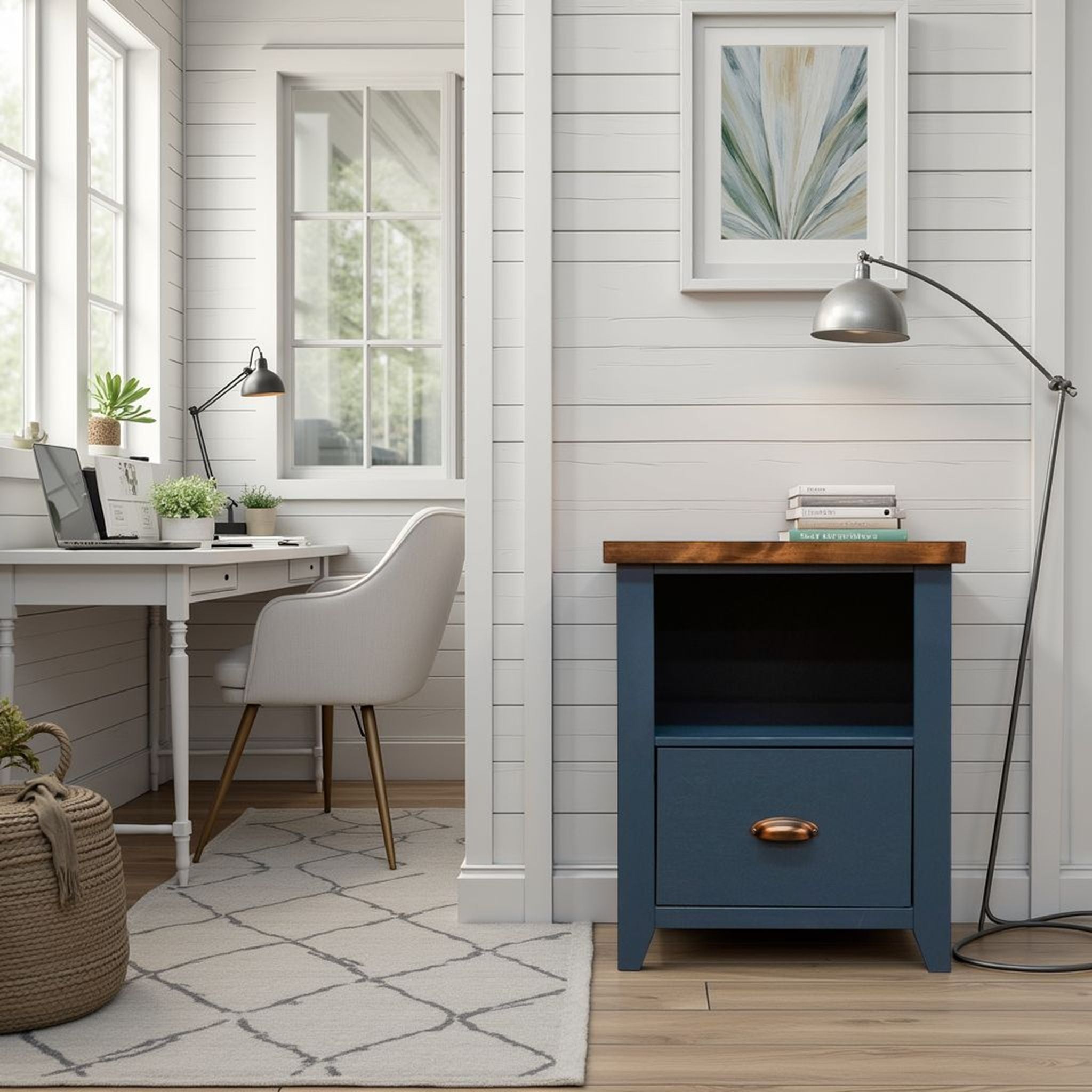 Nantucket - Drawer File - Blue Denim, Whiskey