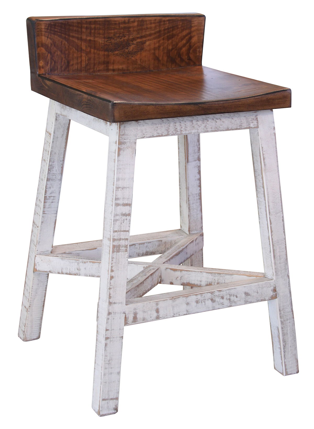 International Furniture Direct Pueblo - Wooden Seat & Base Stool (Set of 2) | Meri Furniture