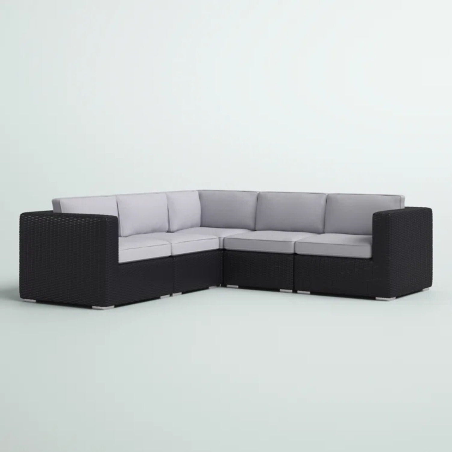 Luxurious Wicker Patio Sectional With Weather Resistant Sunbrella Cushions