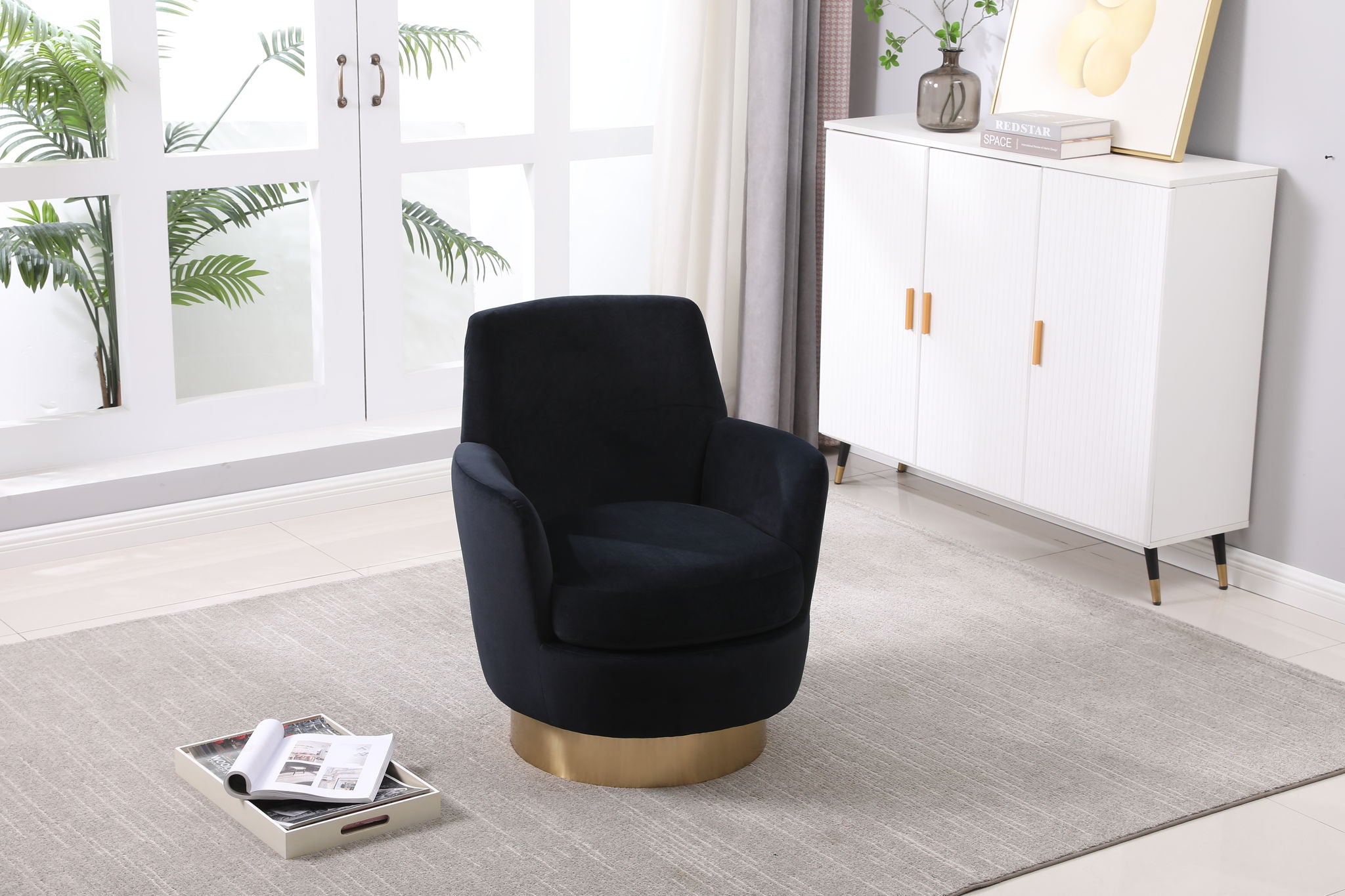 Teddy Swivel Barrel Chair, Swivel Accent Chairs Armchair For Living Room