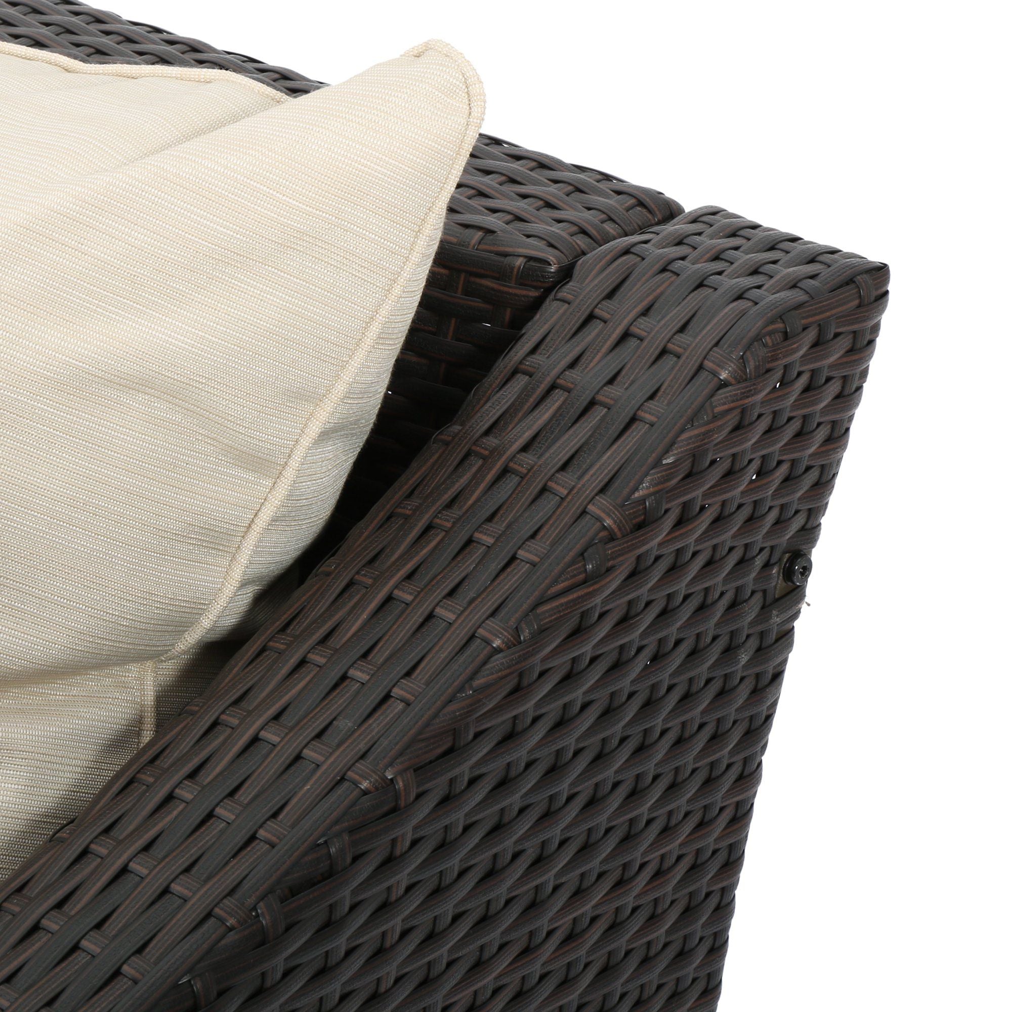 Antibes - 4 Pieces Wicker Chat Set - Brown / Beige