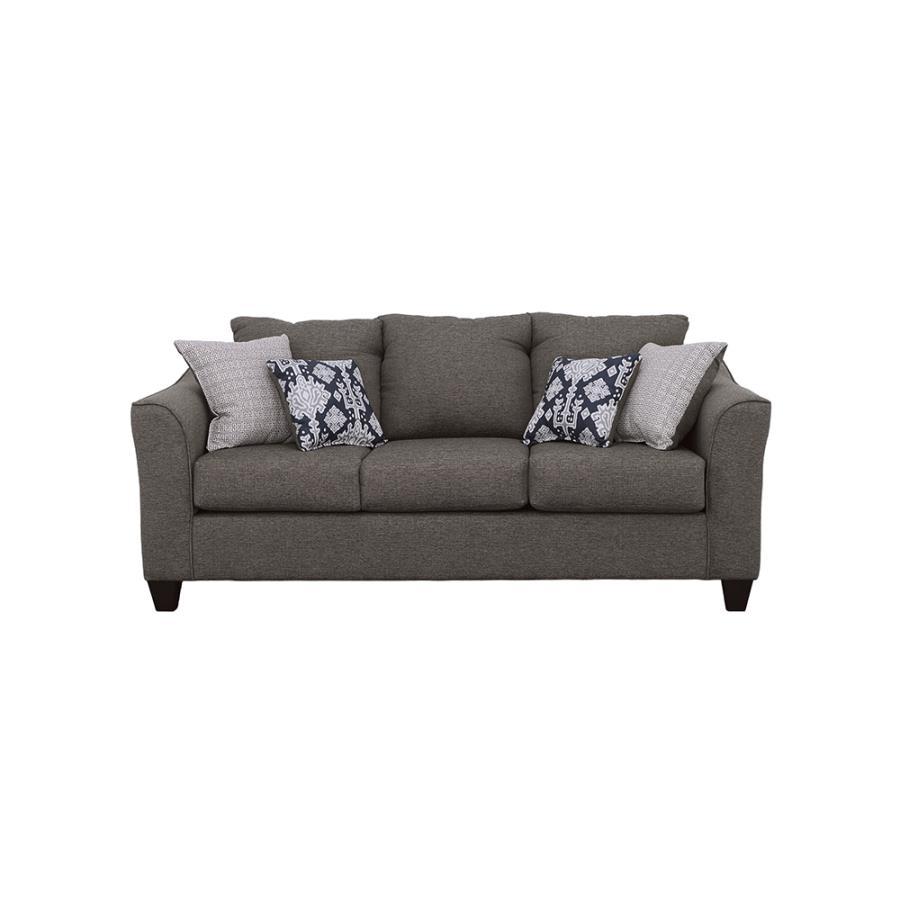 Coaster Fine Furniture Salizar - Upholstered Flared Arm Sofa - Charcoal Gray | Meri Furniture