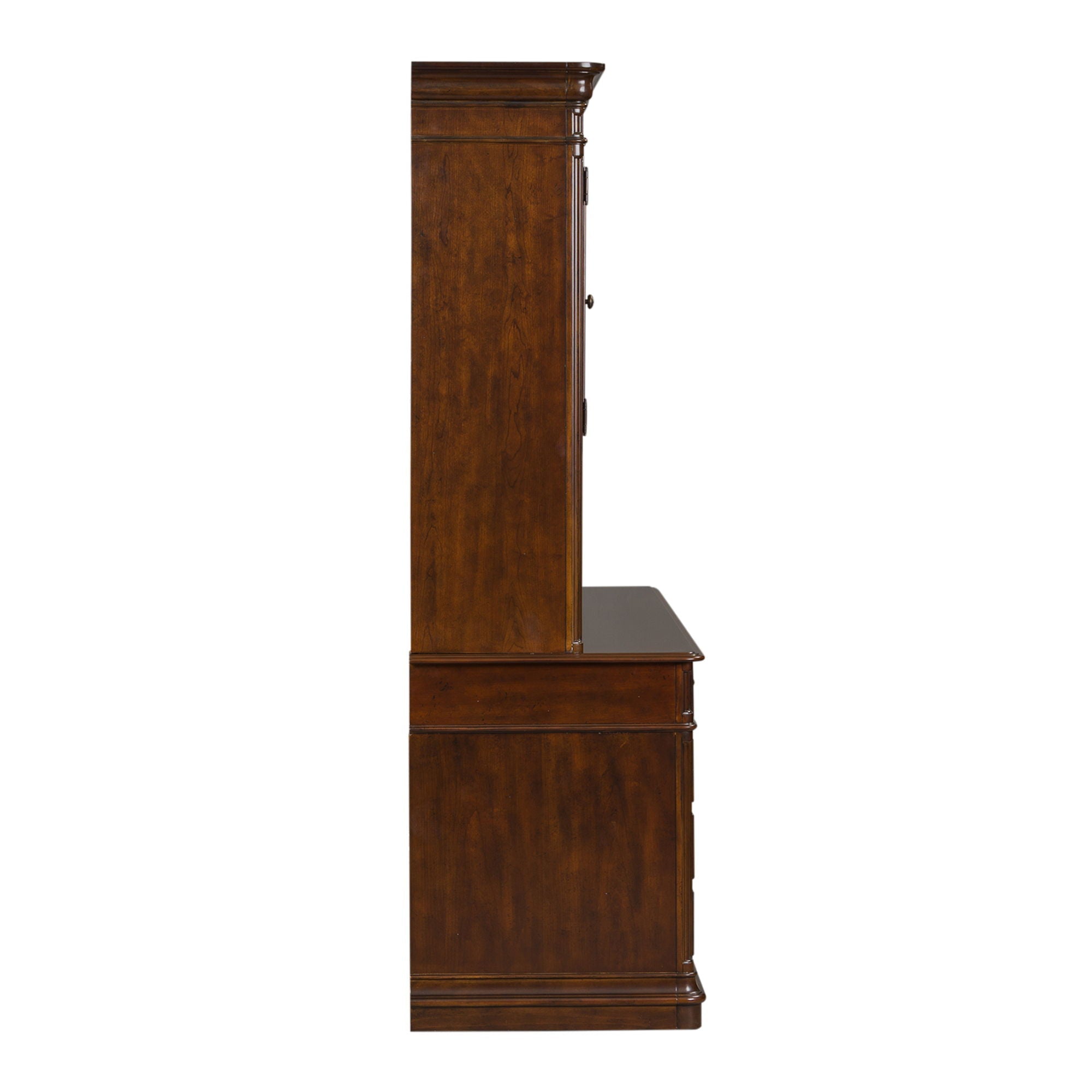 Liberty Furniture Brayton Manor - 5 Piece Home Office Jr Executive Set - Dark Brown | Meri Furniture