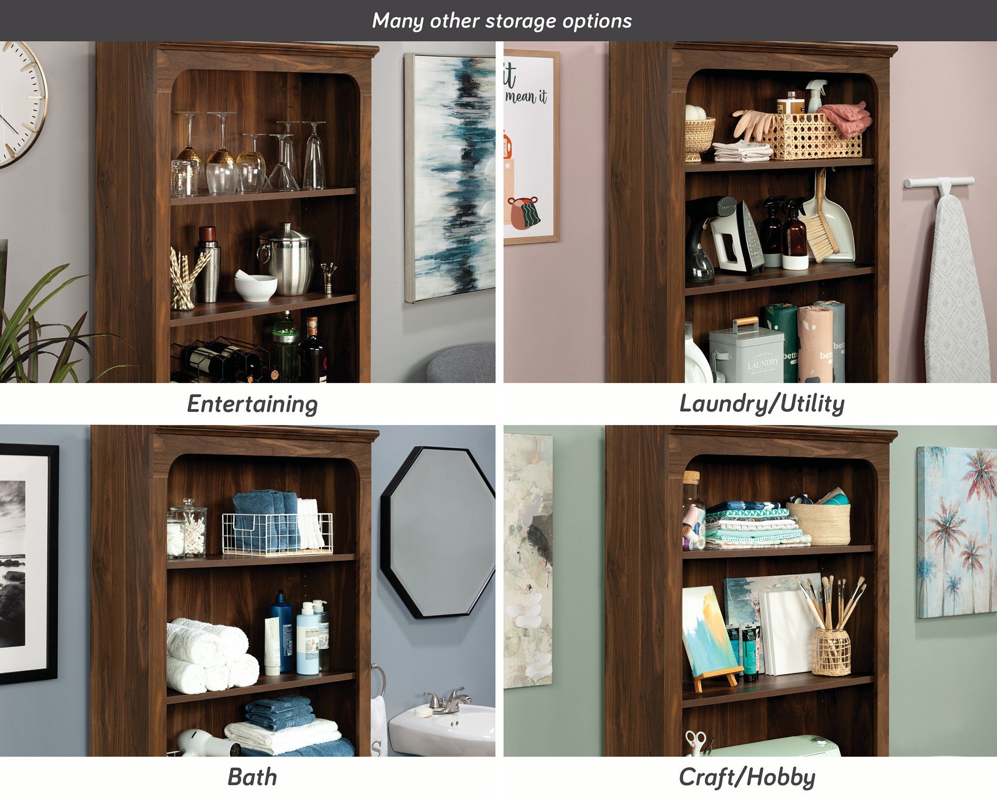 5-Shelf Bookcase in Grand Walnut