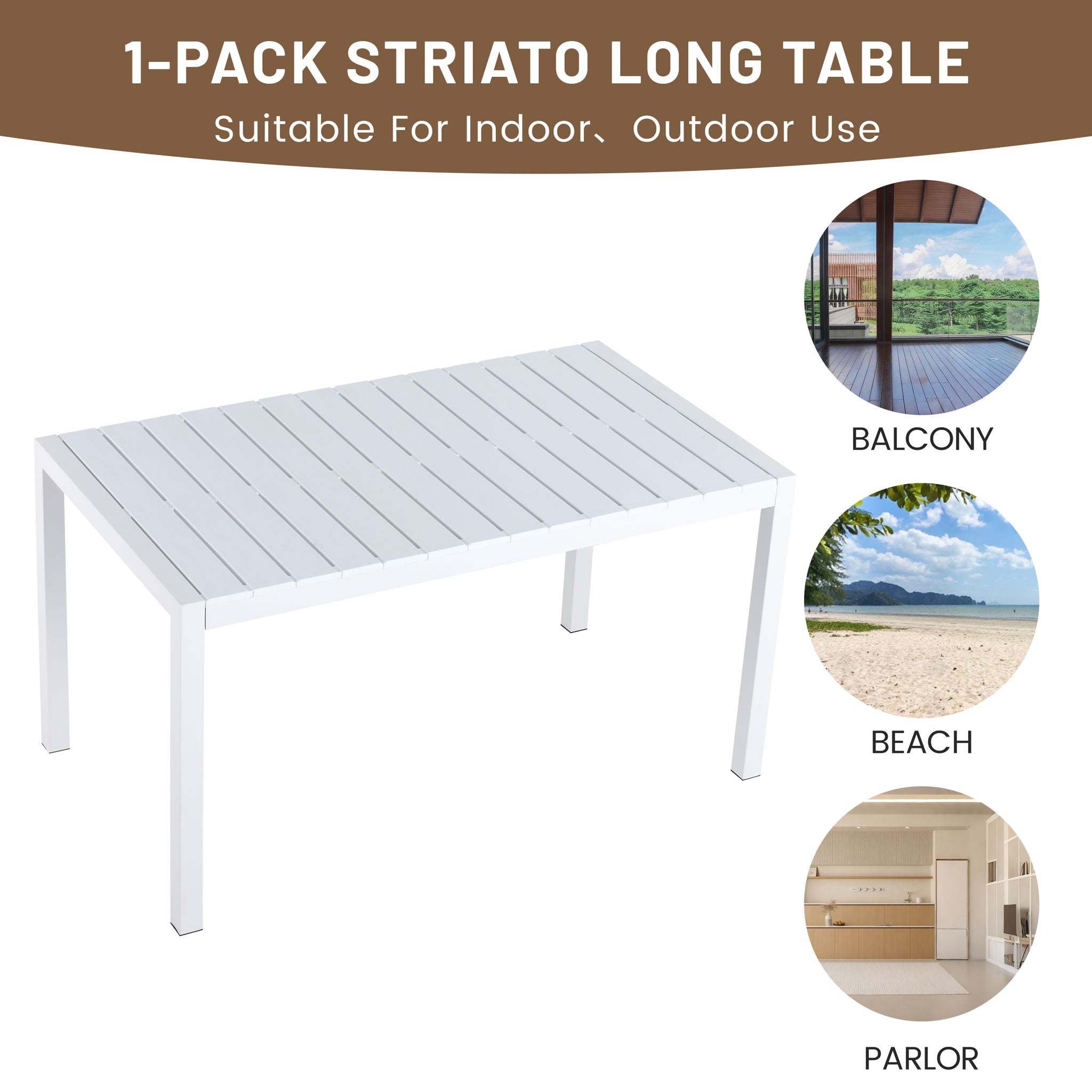 4 Pack Lounge Chair Set With Long Table