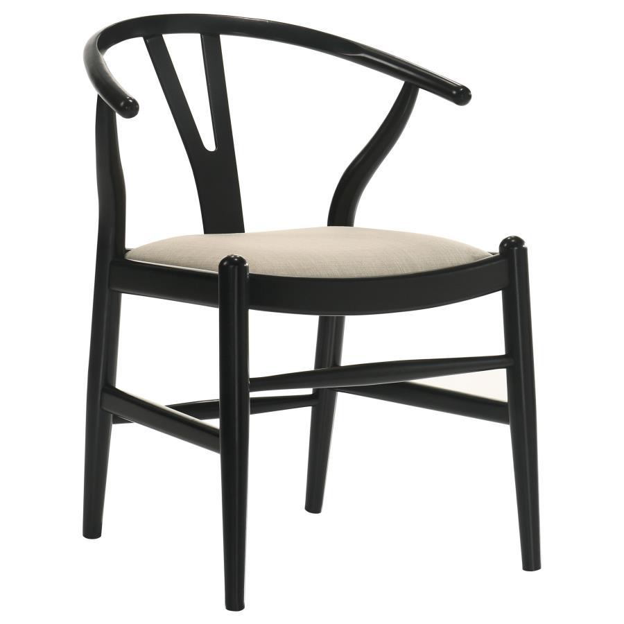 Coaster Fine Furniture Dinah - Wood Wishbone Dining Side Chair (Set of 2) - Black | Meri Furniture