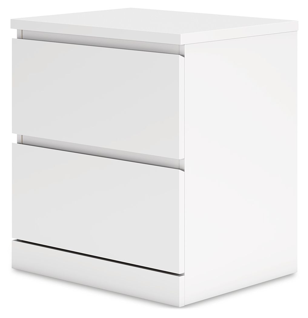 Signature Design by Ashley® Onita - White - Two Drawer Night Stand | Meri Furniture