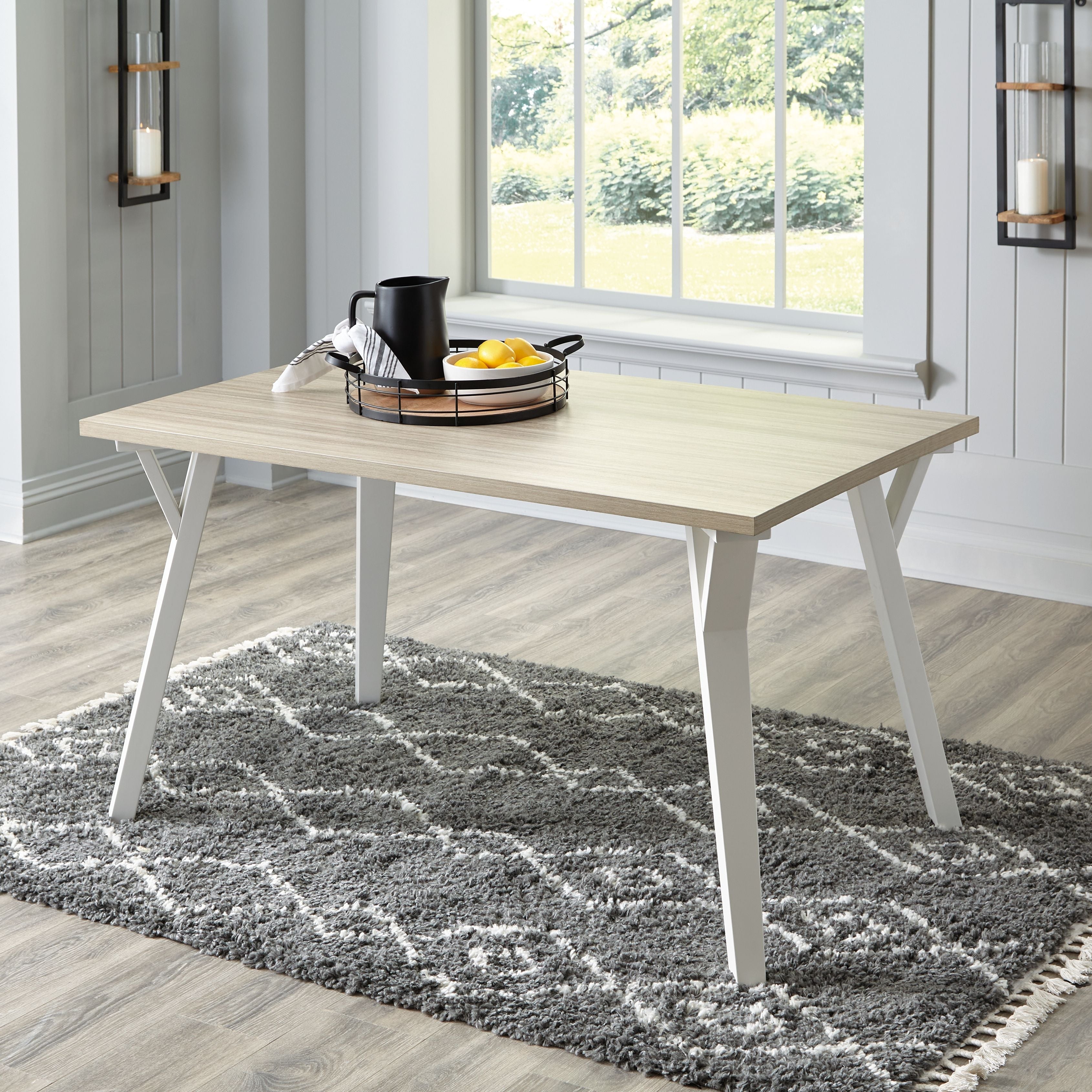 Signature Design by Ashley® Grannen - White - Rectangular Dining Room Table | Meri Furniture