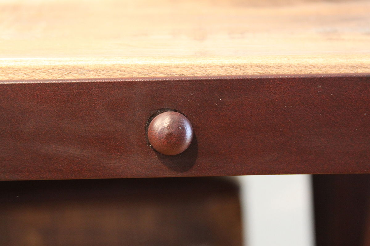 Antique - Table With Iron Base - Multicolor