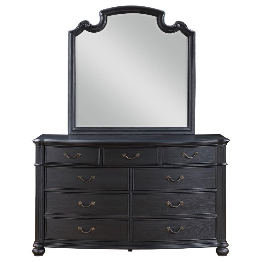 Coaster Fine Furniture Celina - 9-Drawer Dresser With Mirror - Black | Meri Furniture