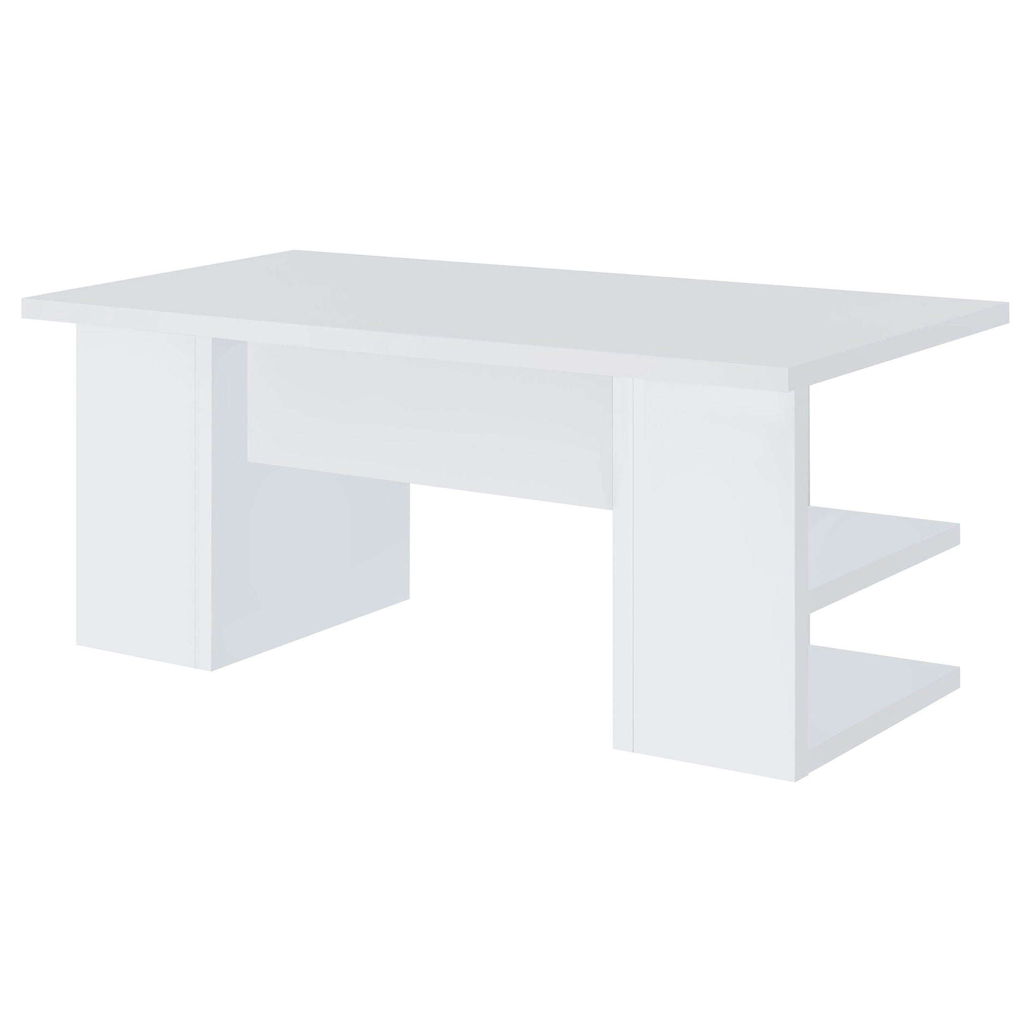 Hannah - 4 Shelf Writing Desk With Open Shelving - White