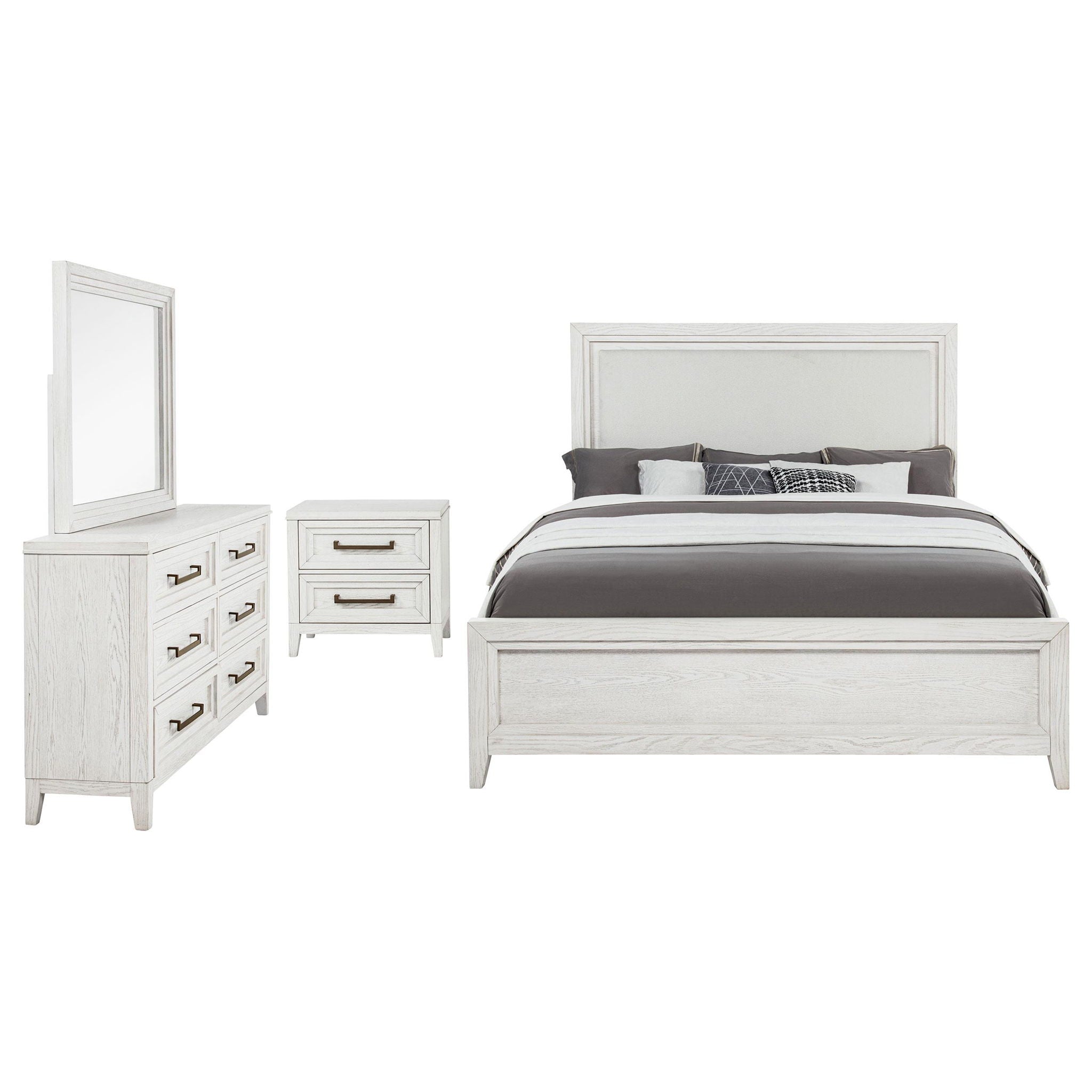 Marielle 4-piece Eastern King Bedroom Set Distressed White