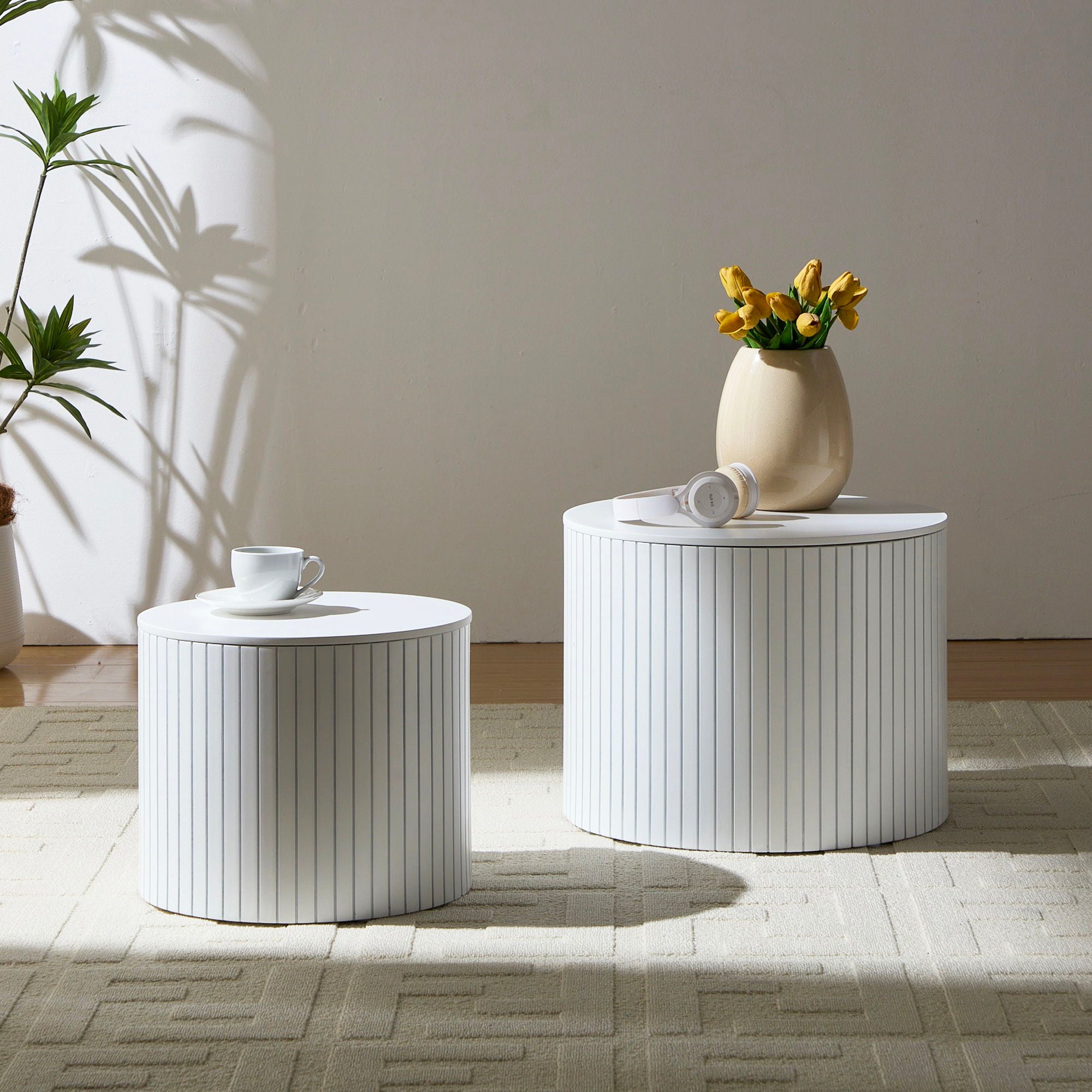 Handcrafted Nested Table Set, 2 Pieces