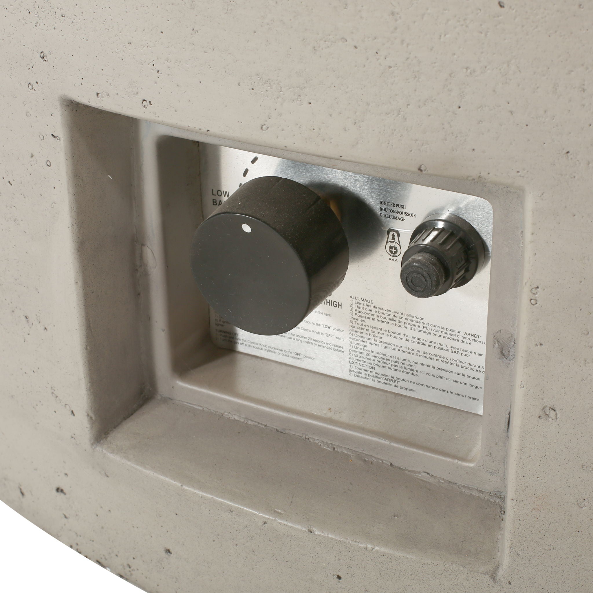 Modern Lightweight Concrete Outdoor Circular Fire Pit 50,000 Btu