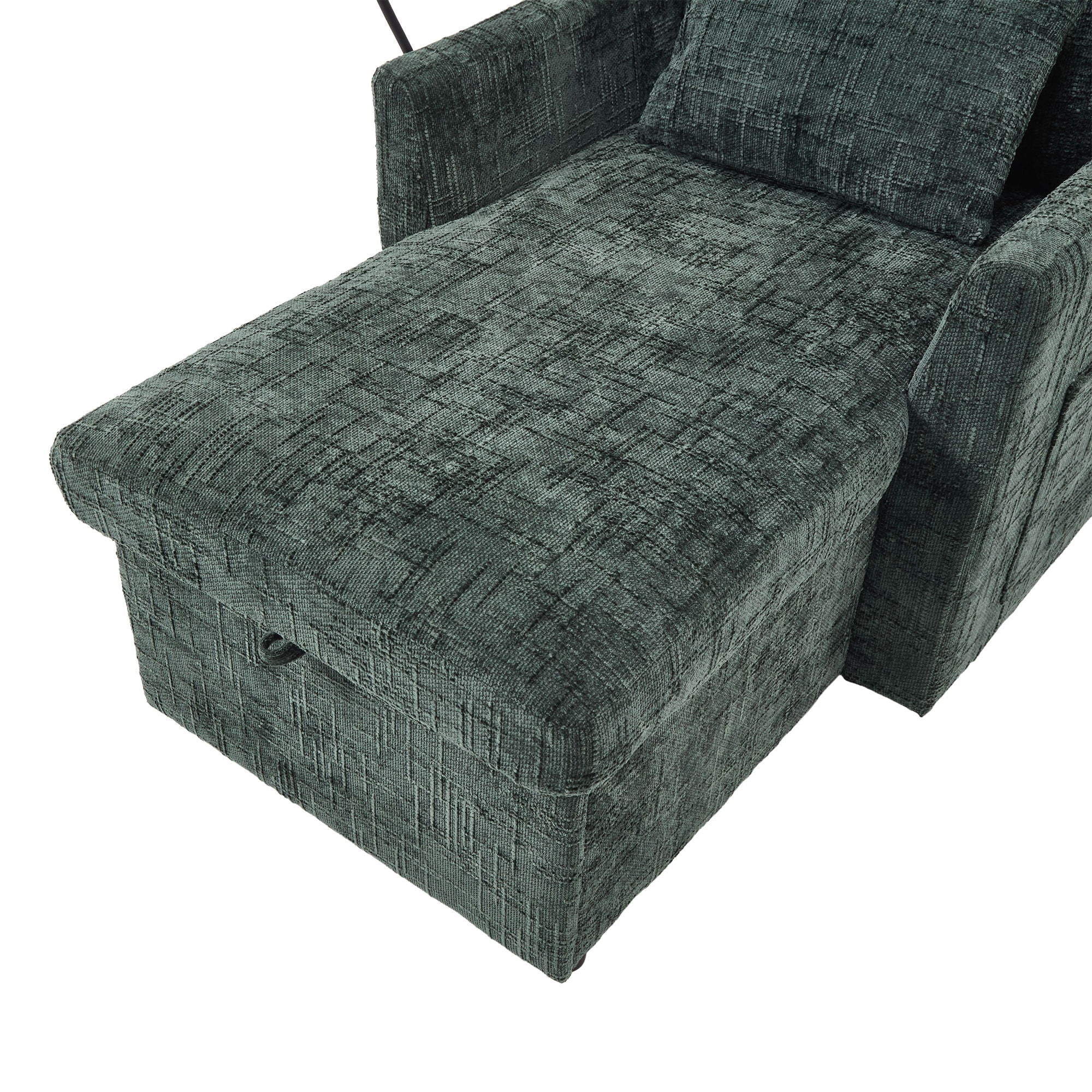 Multifunctional Chenille Recliner Sofa With Storage And Phone Bracket