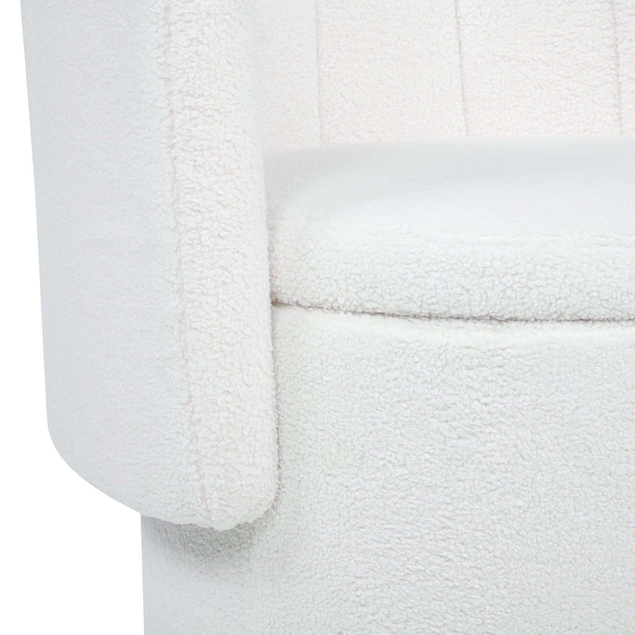 Modern 360 Degree Swivel Back Sofa Chair With Storage Space Boucle, Perfect For Bedroom And Living Room - Beige