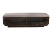 Balam - Wooden Bench With Fabric Cushioned Seat - Oil Black