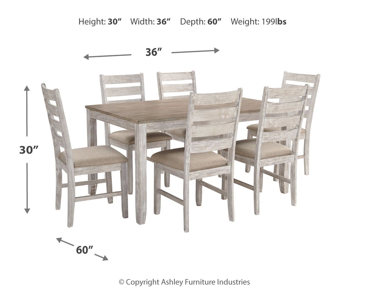 Signature Design by Ashley® Skempton - White - Dining Room Table Set (Set of 7) | Meri Furniture
