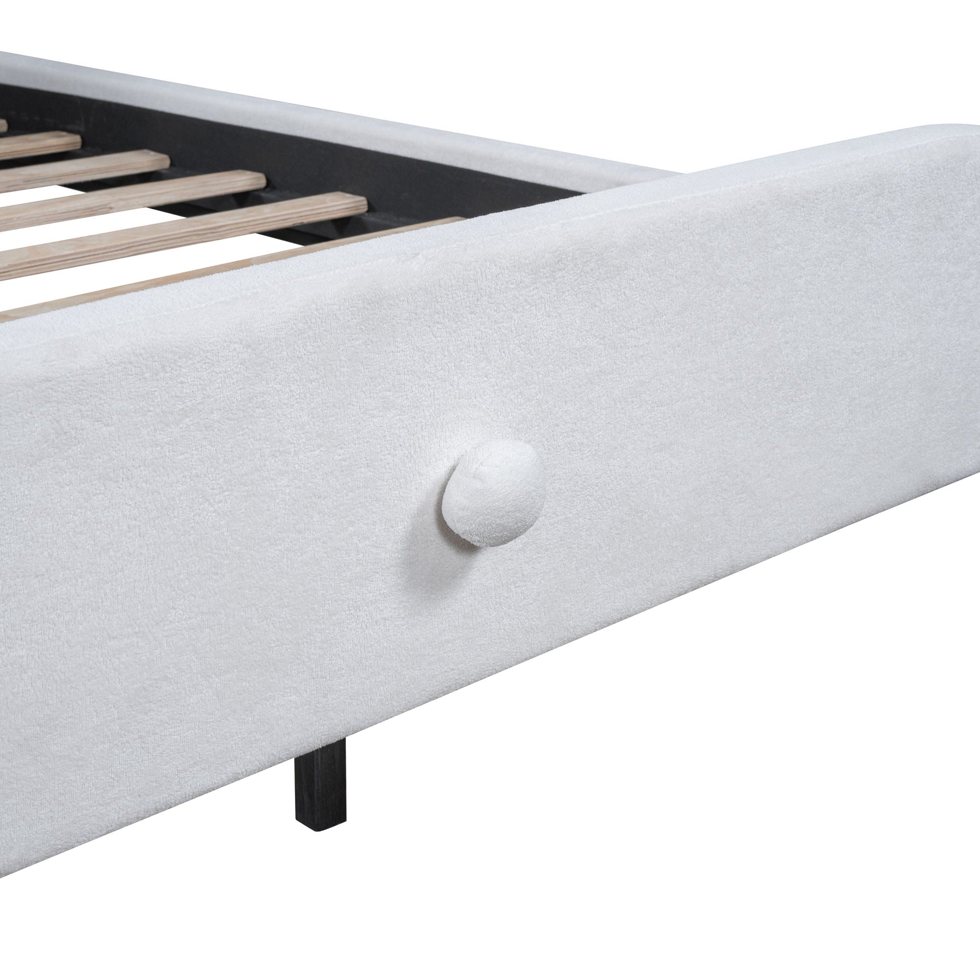 Upholstered Platform Bed With Sheep Shaped Headboard