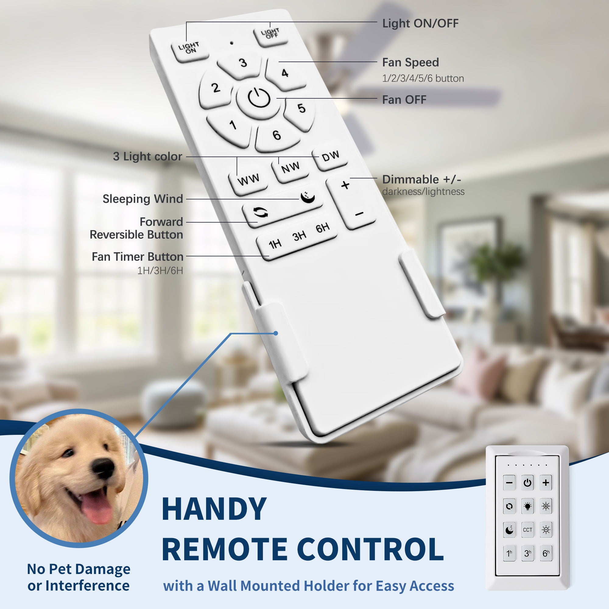 Mordern Flush Mount Ceiling Fan With Light And Remote Control