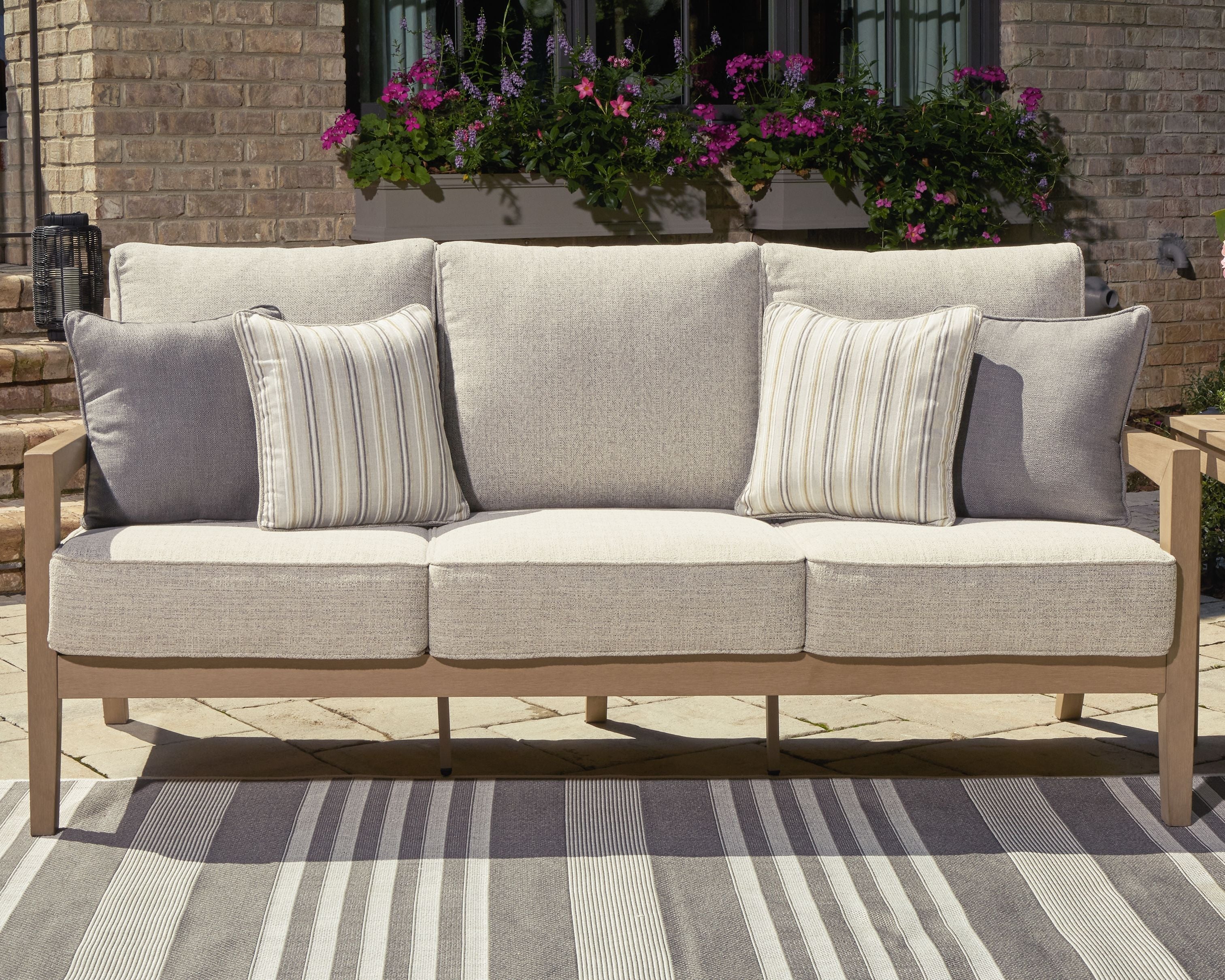 Signature Design by Ashley® Hallow Creek - Driftwood - Sofa With Cushion | Meri Furniture